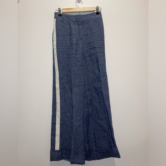 TWP pintuck ribbon cuffed hem trouser pants size 0 - Picture 2 of 8